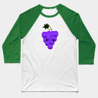 Cute Kawaii Purple Grapes Baseball T-Shirt